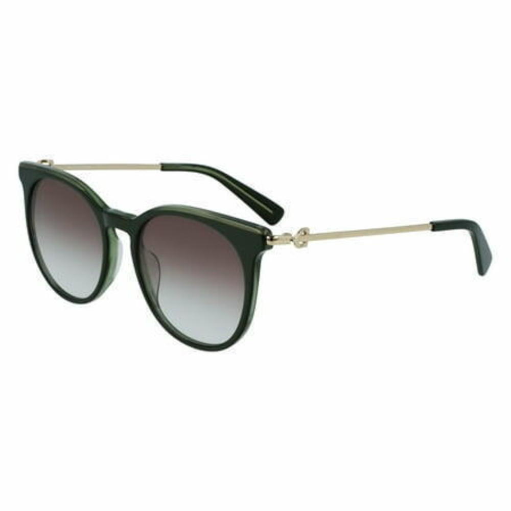 NEW Longchamp LO 693S 300 Metallic Green Sunglasses with Brown Gradient Lenses